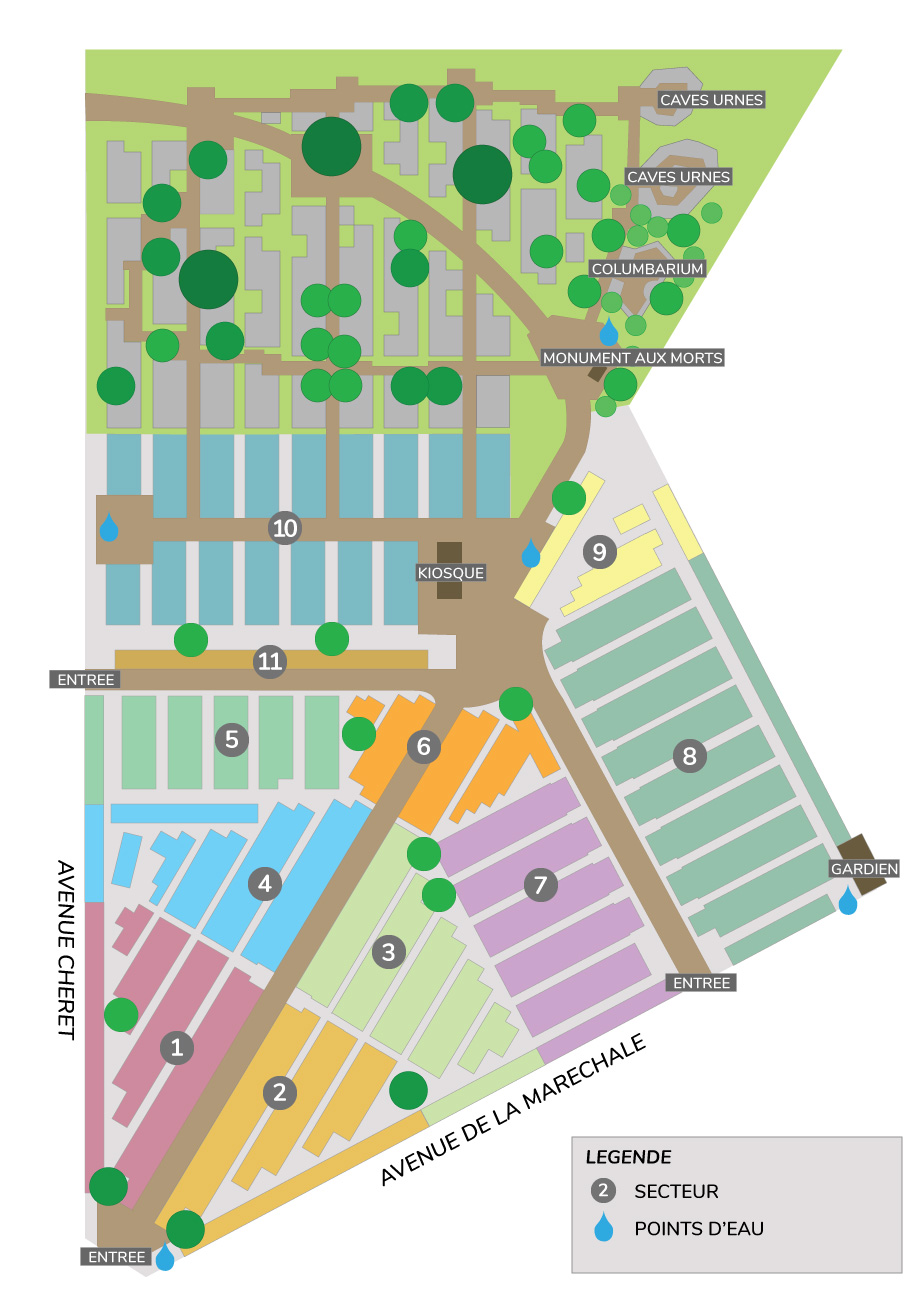 Plan du cimetière du Plessis-Trévise